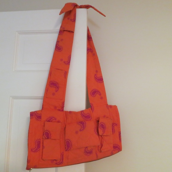 Orange Zippered Yoga Mat Carrier with Pockets - Picture 3 of 8
